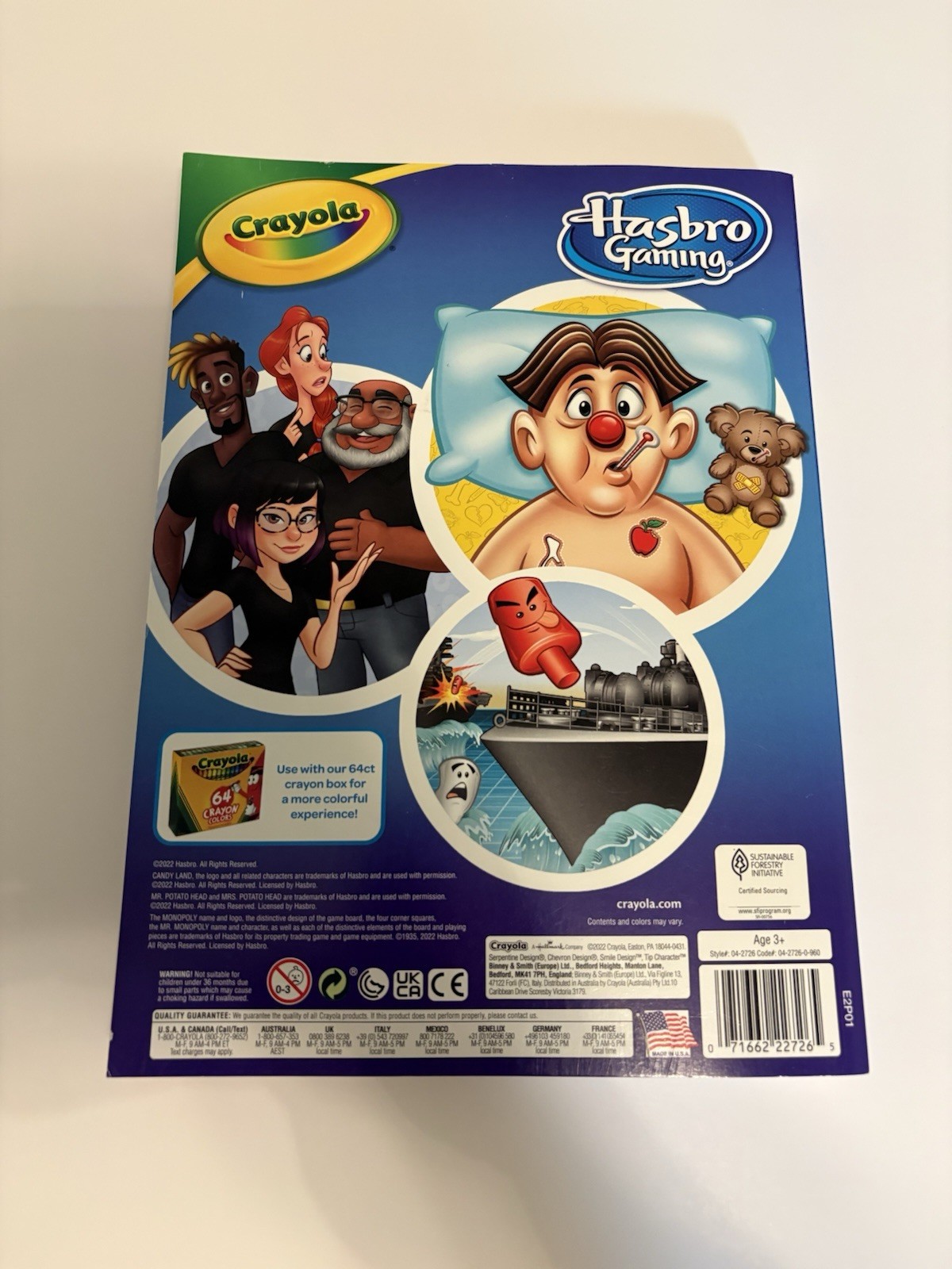 New Crayola Hasbro Gaming Coloring Book 288 Pages W/ 2 Sticker Sheets