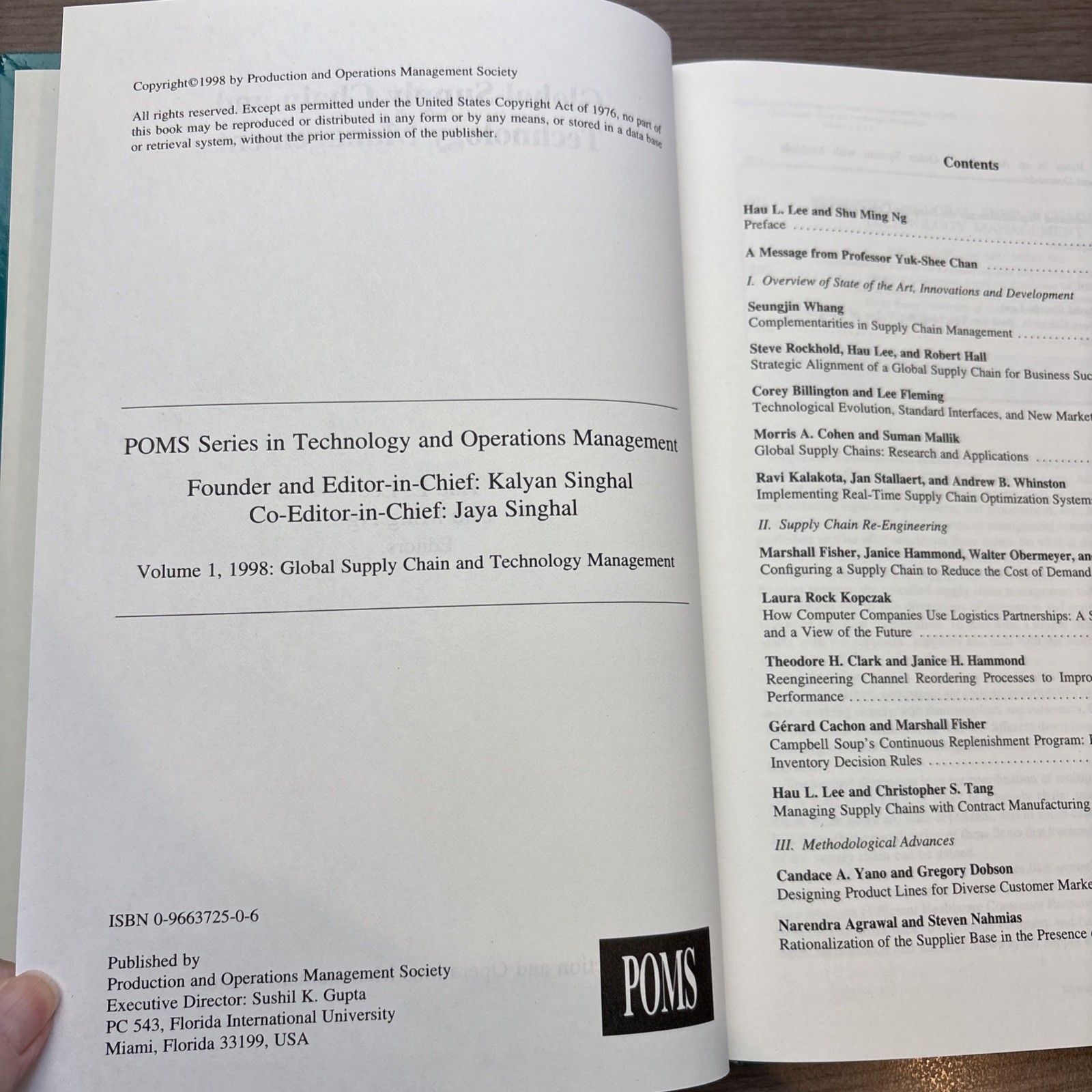 GLOBAL SUPPLY CHAIN AND TECHNOLOGY MANAGEMENT By Hau L. Lee & Shu Ming Ng