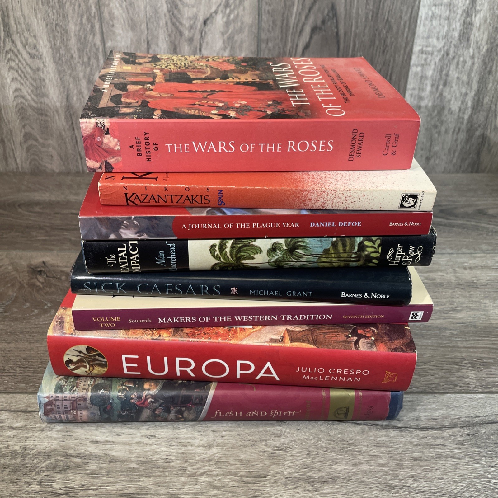 European History & Western Civ Lot 8 Books – Ancient Rome, War of Roses, Spain