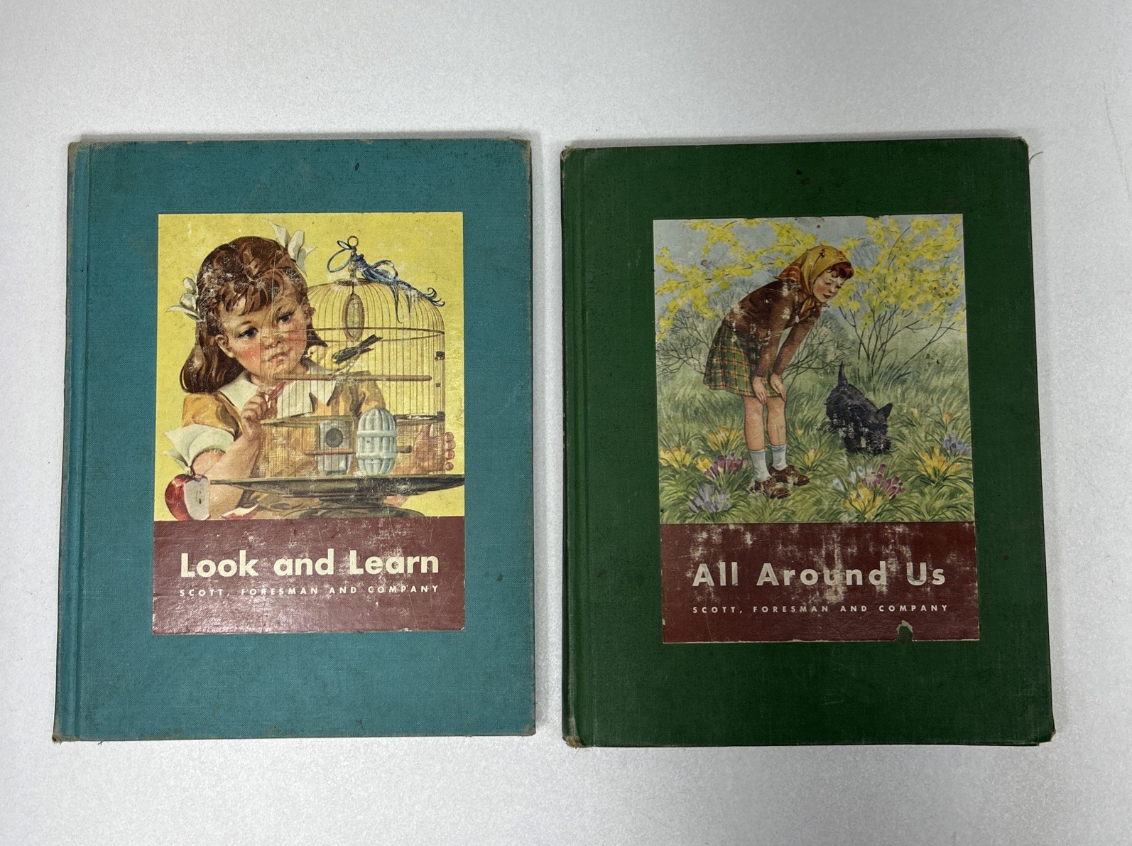 Look and Learn + All Around Us Scott Foresman And Co. Early Reader Books