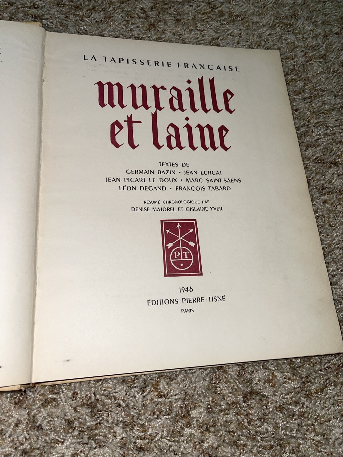Muraille et laine tapisserie francaise planches couleurs Tisné 1946