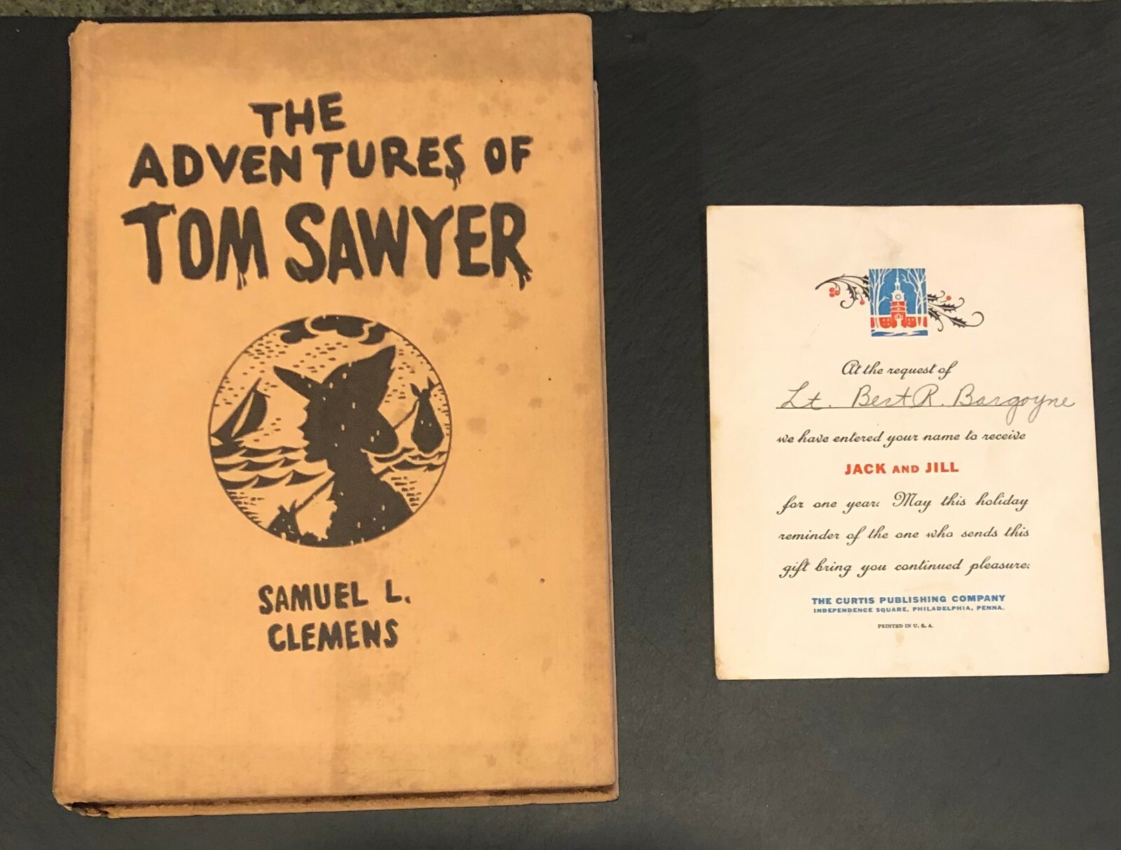 The Adventures of Tom Sawyer by Samuel L. Clemens, 317 Pages, Third Printing
