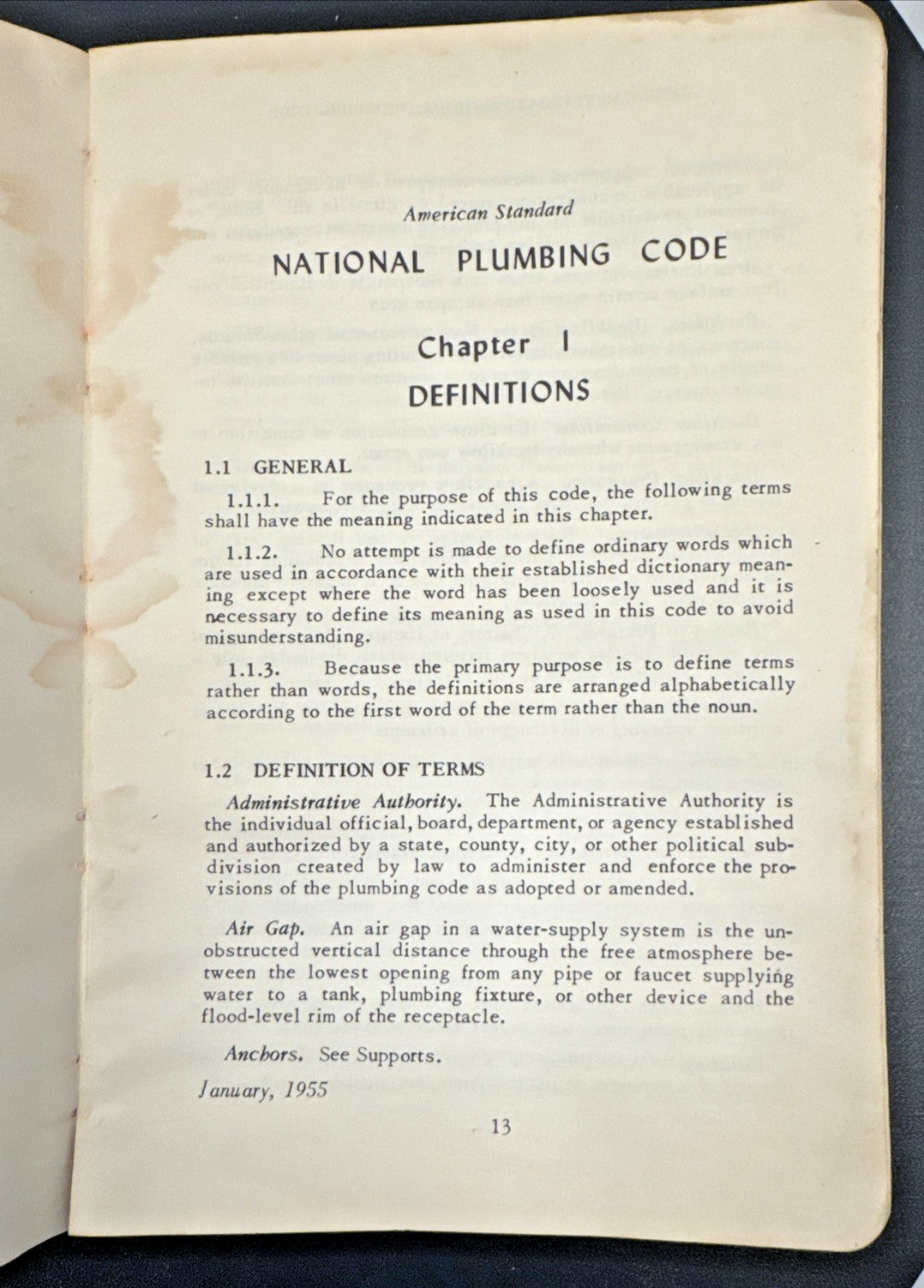VTG 1955 National Plumbing Code Book ASA A40.8-1955 SC 174 Pages Illustrated
