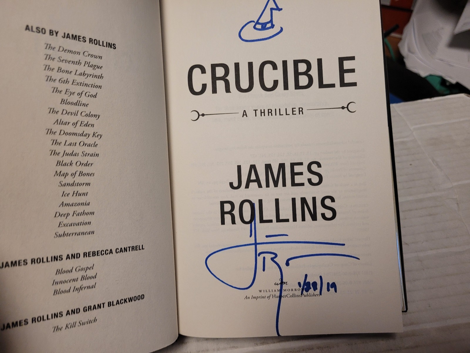 Crucible by James Rollins (2019, Hardcover) SIGNED 1st/1st Damaged