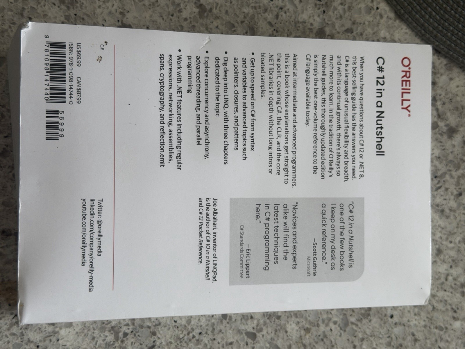 C# 12 in a Nutshell : The Definitive Reference, Paperback by Albahari, Joseph…