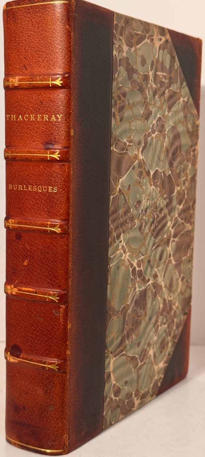 BURLESQUES – GAHAGAN ; REBECCA by William Makepeace Thackeray 3/4 Leather Bound