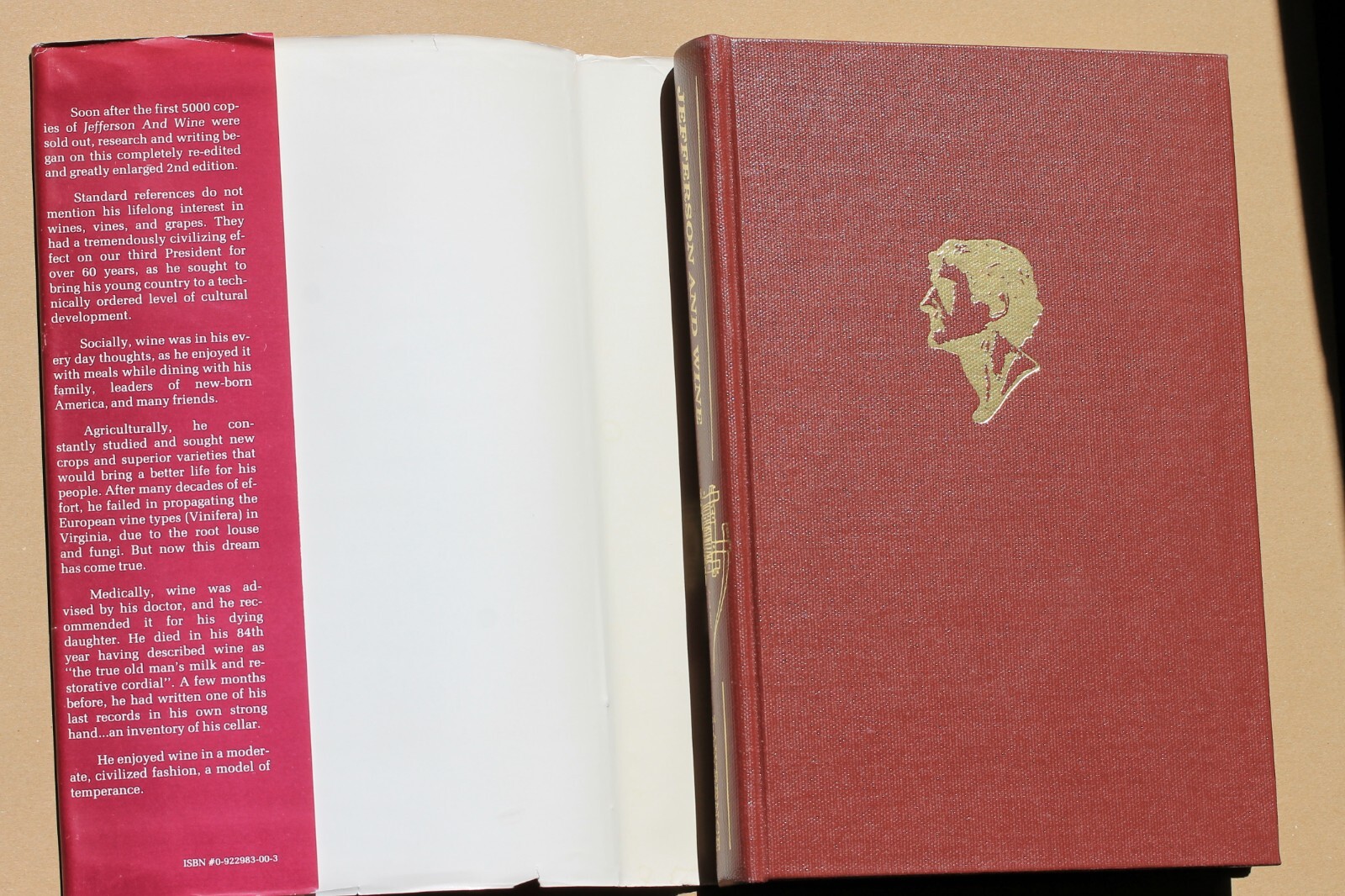 JEFFERSON AND WINE, Robert de Treville Lawrence III, 2nd Edition, 1989, hc+dj