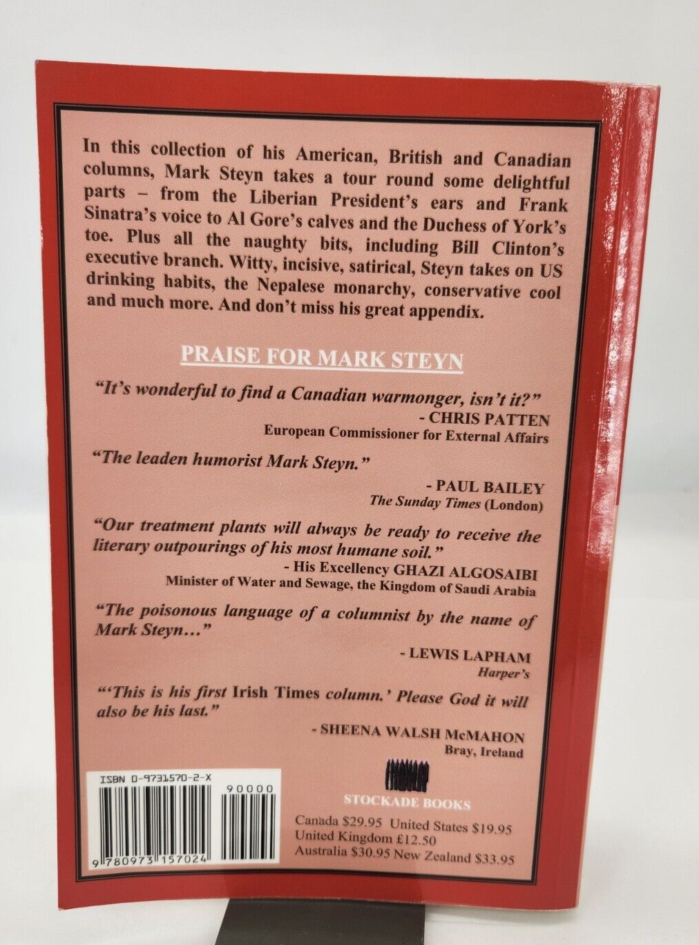 From Head To Toe 2004 Paperback Book by Mark Steyn SIGNED Anatomical anthology