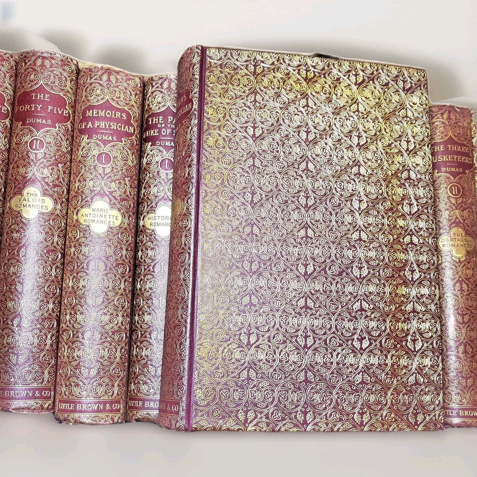 Late 19th Century Volume Set Alexandre Dumas Up To 40 Books Fine Binding 1800s