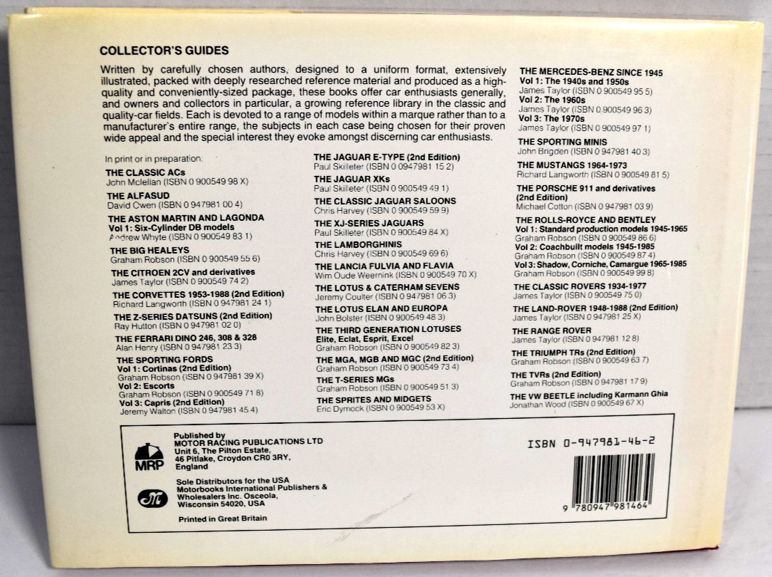 PORSCHE 924 AND 944: (A COLLECTOR’S GUIDE) By Michael Cotton *VERY GOOD*