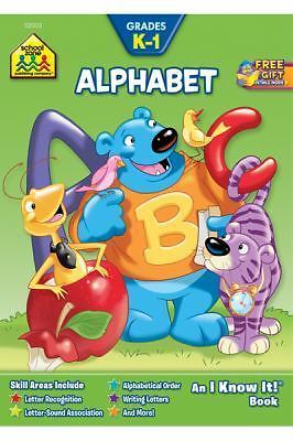 School Zone Alphabet K-1 Workbook: 32 Pages, Kindergarten, 1st Grade, ABCs, Lett