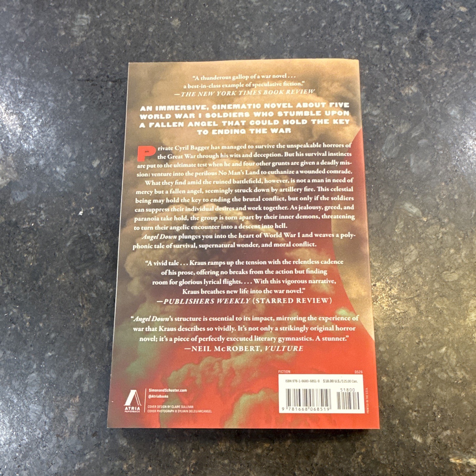 Signed First Edition/First Printing Angel Down Daniel Kraus PB Atria