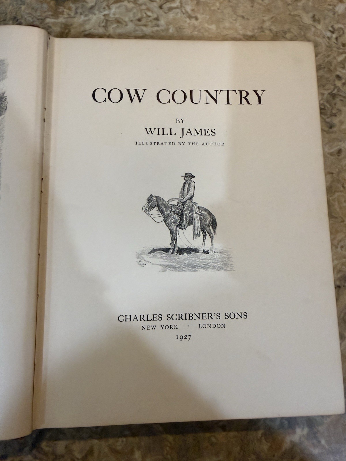 Cow Country by Will James –1927 Charles Scribner’s Sons First Edition Ex Library