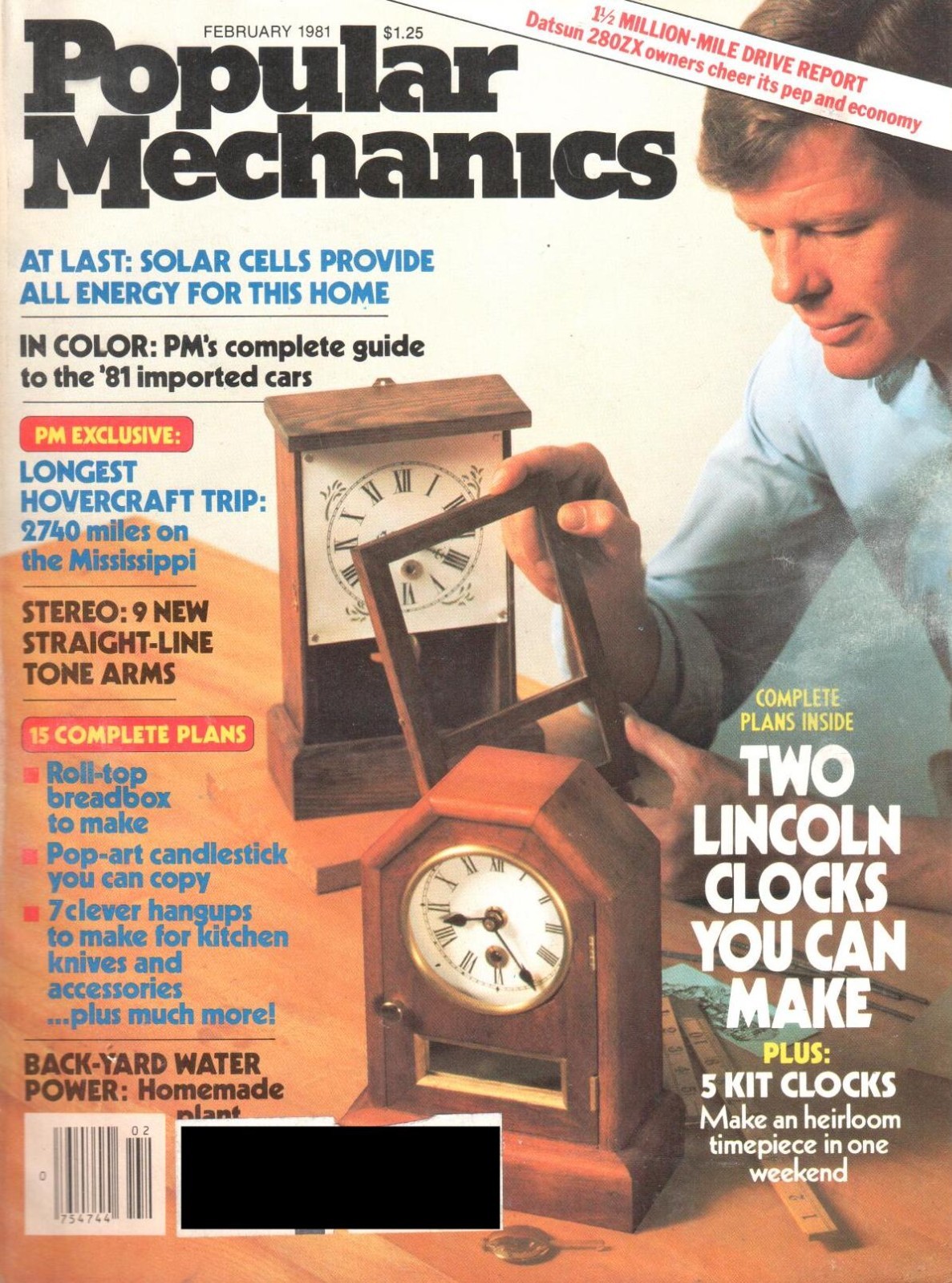 Popular Mechanics Single Issue. February 1981. Solar Cells. Lincoln Clocks