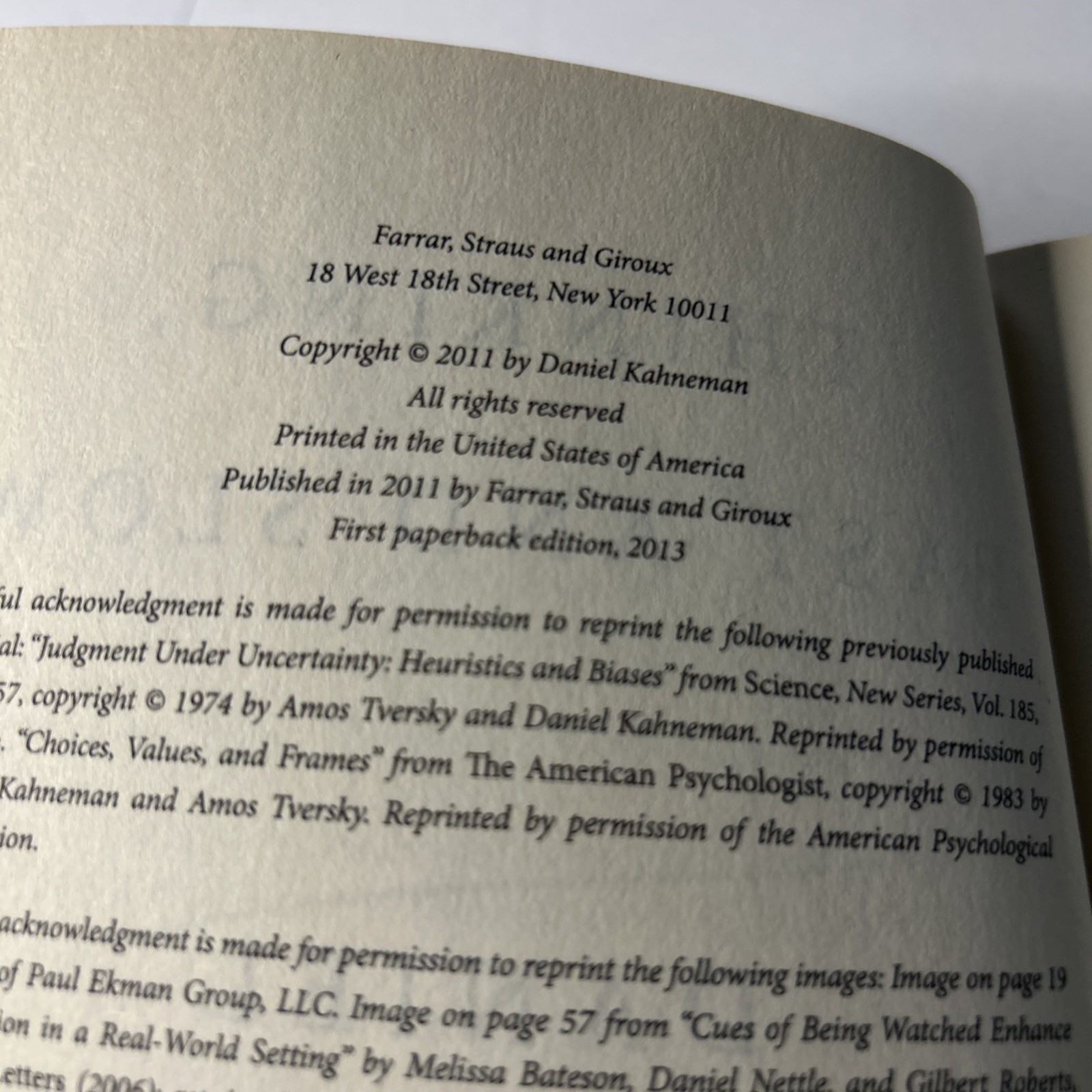 Thinking, Fast and Slow – Paperback By Kahneman, Daniel – Very GOOD No Writing