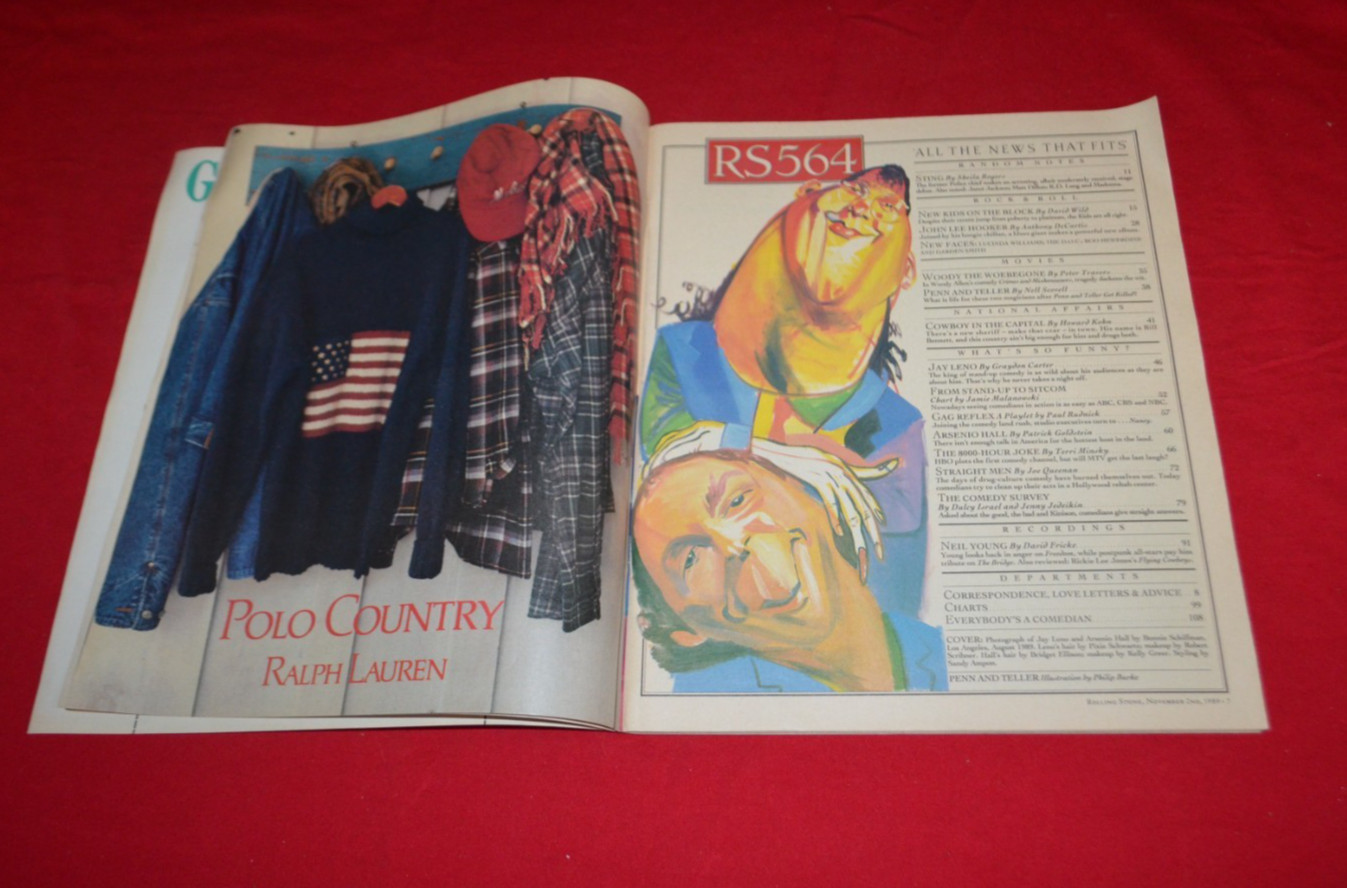 Rolling Stone Magazine 564 November 1989 Jay Leno Arsenio Hall Cover