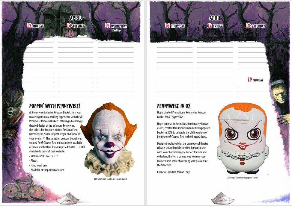 FREE SHIPPING! Stephen King 2026 Calendar IT Pennywise 40th! IN STOCK! New!