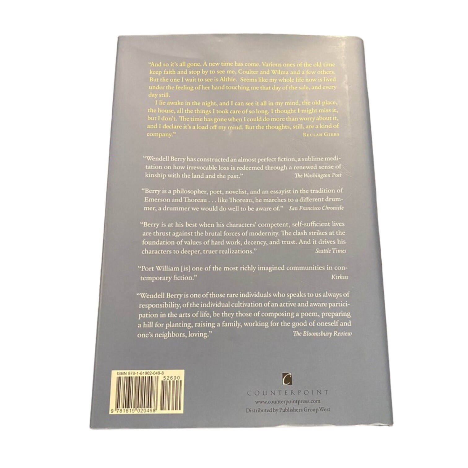 Wendell Berry Signed Autograph “A Place In Time” Book! 2012 Hardback 1st Ed/2nd