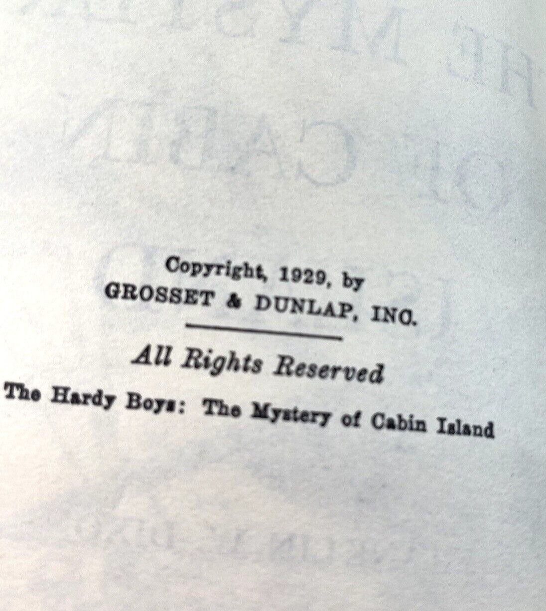 The Hardy Boys The Mystery of Cabin Island 1929/1960 3rd Ed Hardcover 214 pages