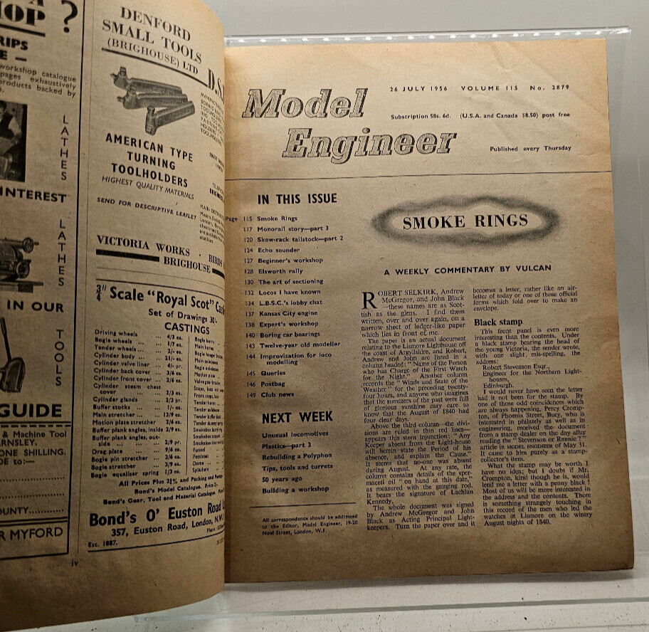 Model Engineer Magazine July 26th, 1956
