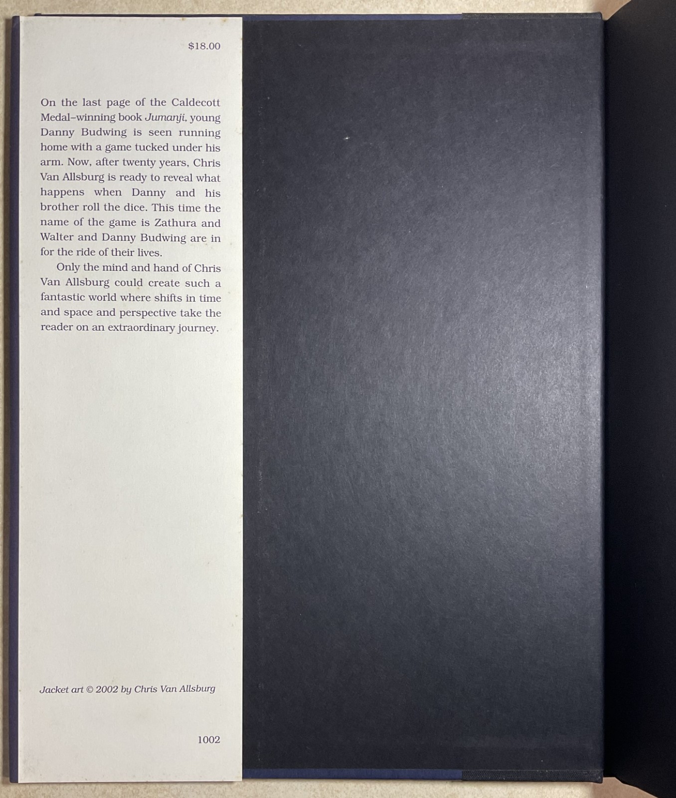 2002 Zathura; A Space Adventure by Chris Van Allsburg-Hardcover-Illustrated