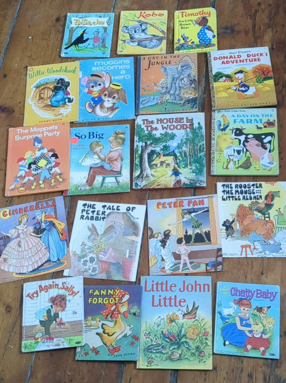 Lot 20 40s-60s Vtg Children’s Books ~Rand McNally Little Golden Wonder Whitman