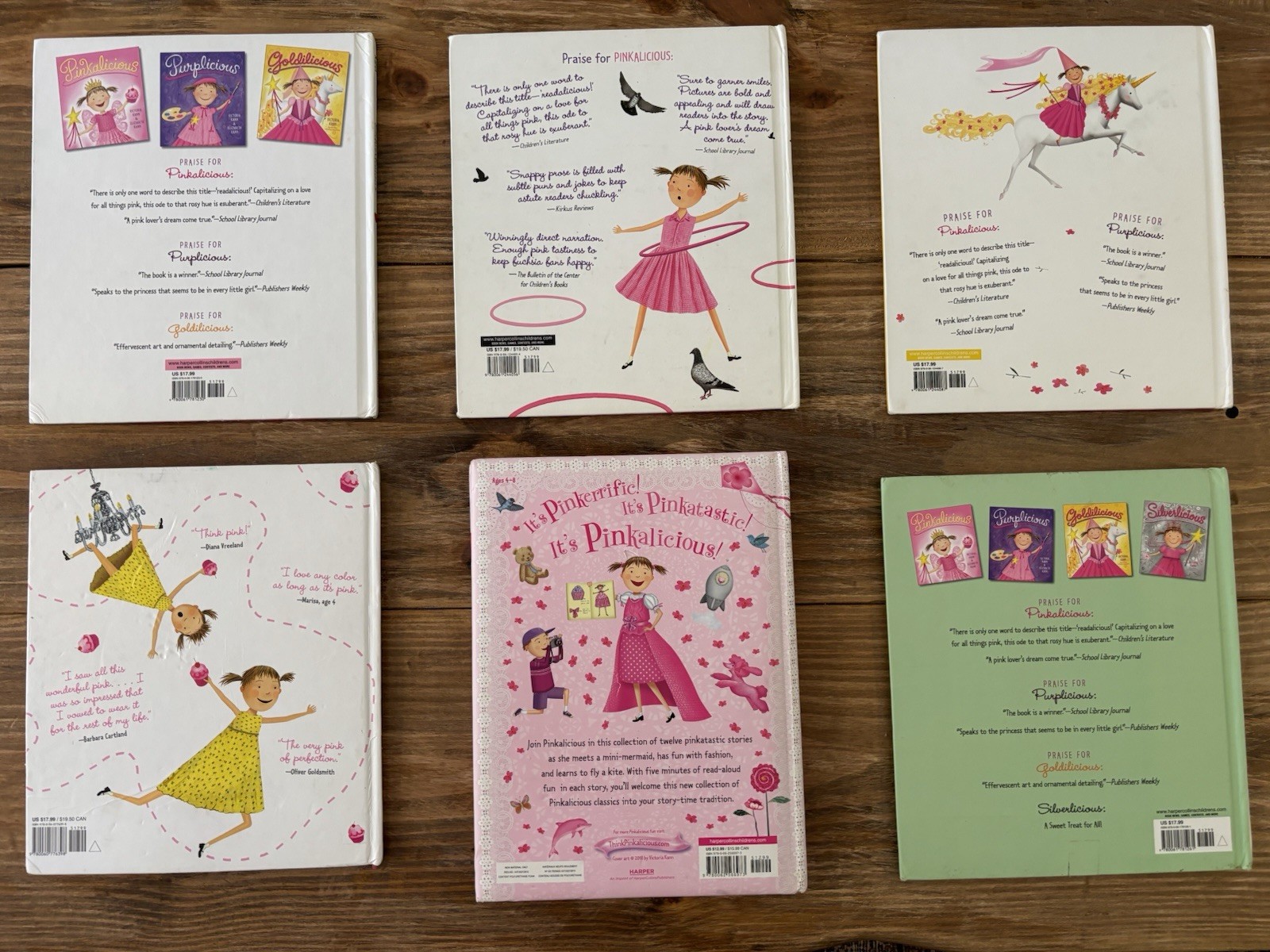 Lot Of 6 Hardcover Books Victoria Kann Purplicious Pinkalicious 5 Minute Stories
