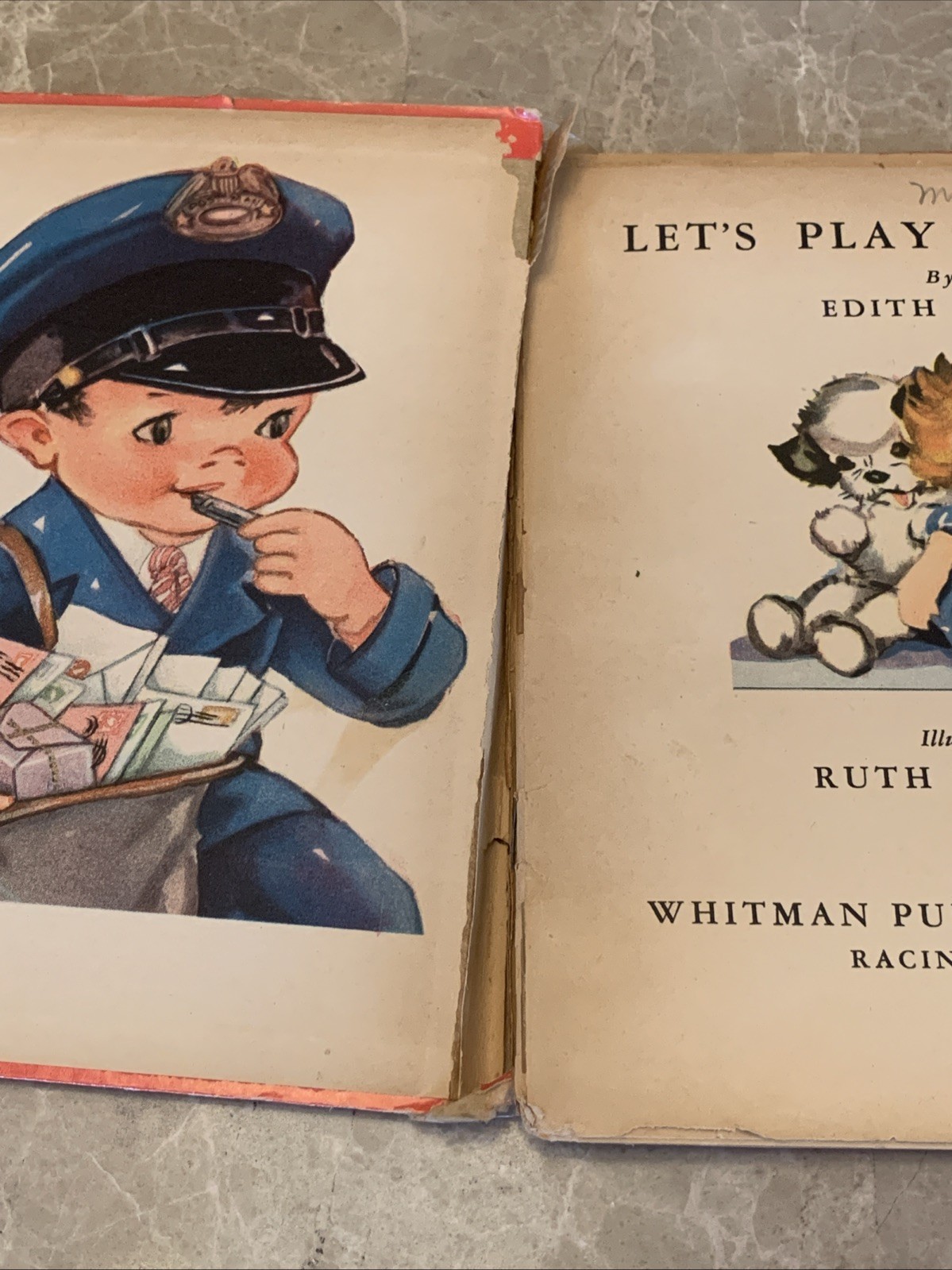 Let’s Play Postman Vintage 1939 Hardcover Children’s Book Whitman Publishing