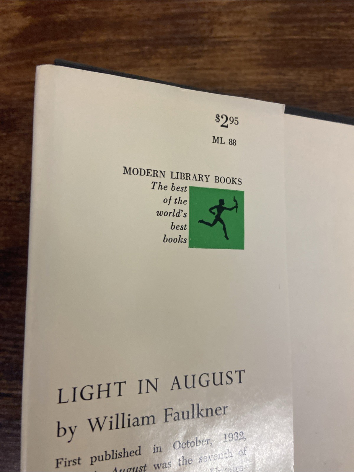 Light in August by William Faulkner (1959, Modern Library HC) – Very Good