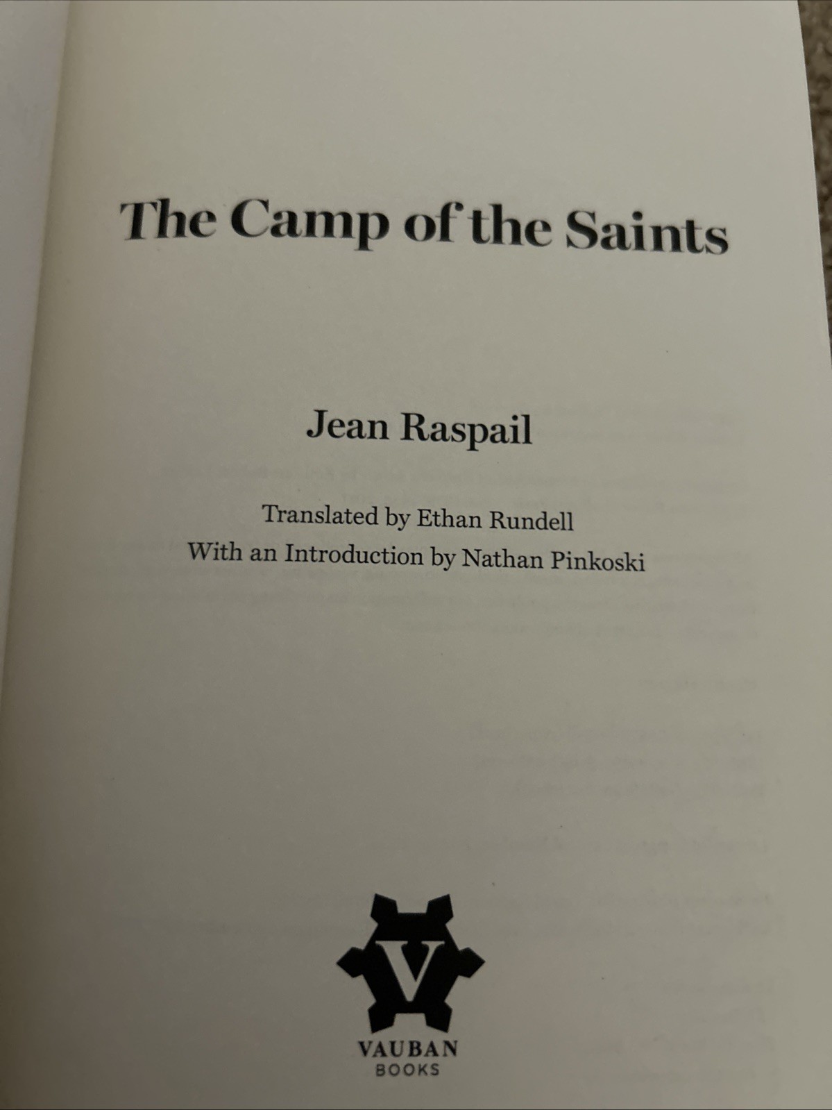 Camp of the Saints by Jean Raspail Paperback