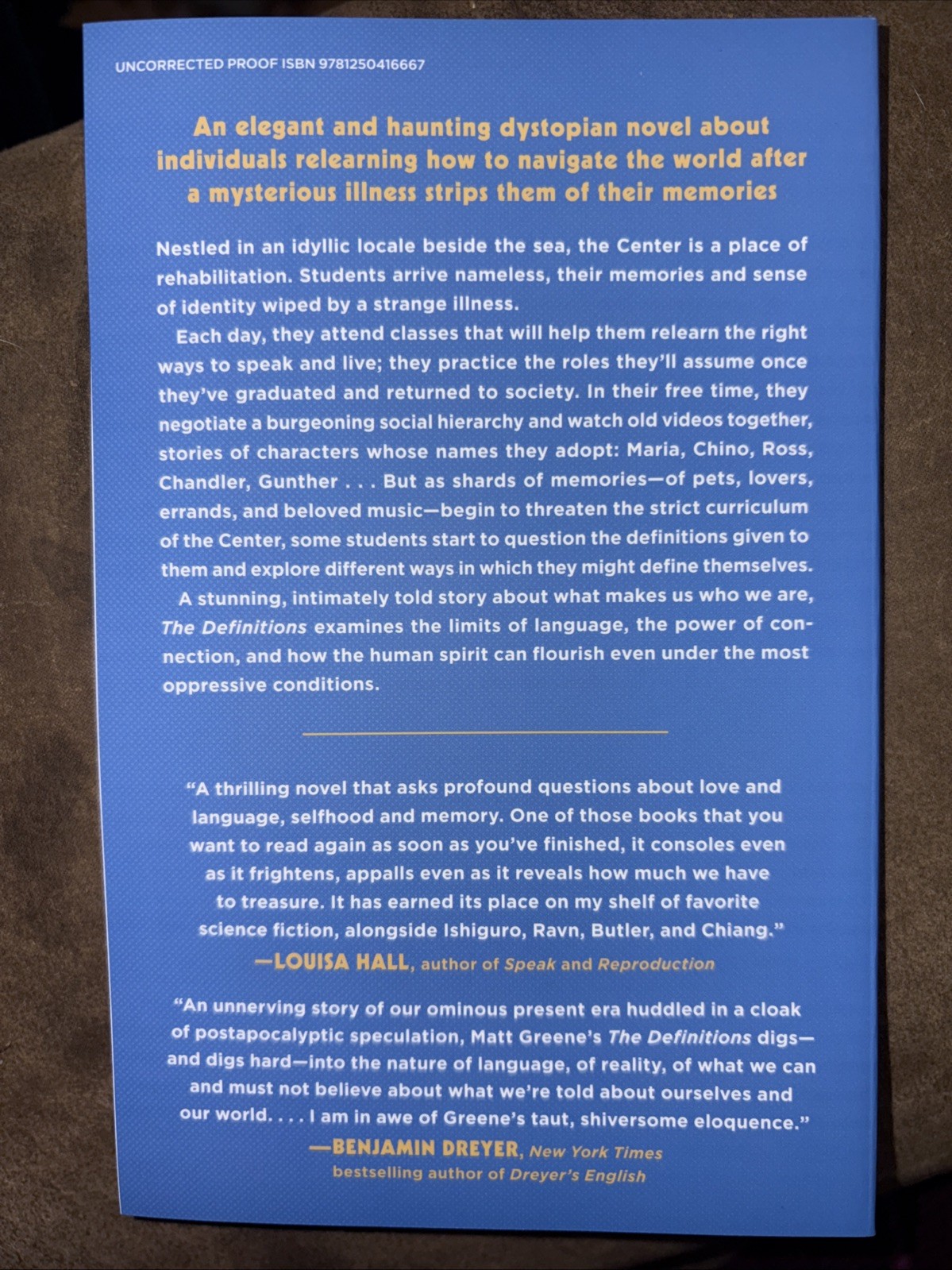 The Definitions by Matt Greene – New – Arc Copy – Paperback Book – 12/2/25