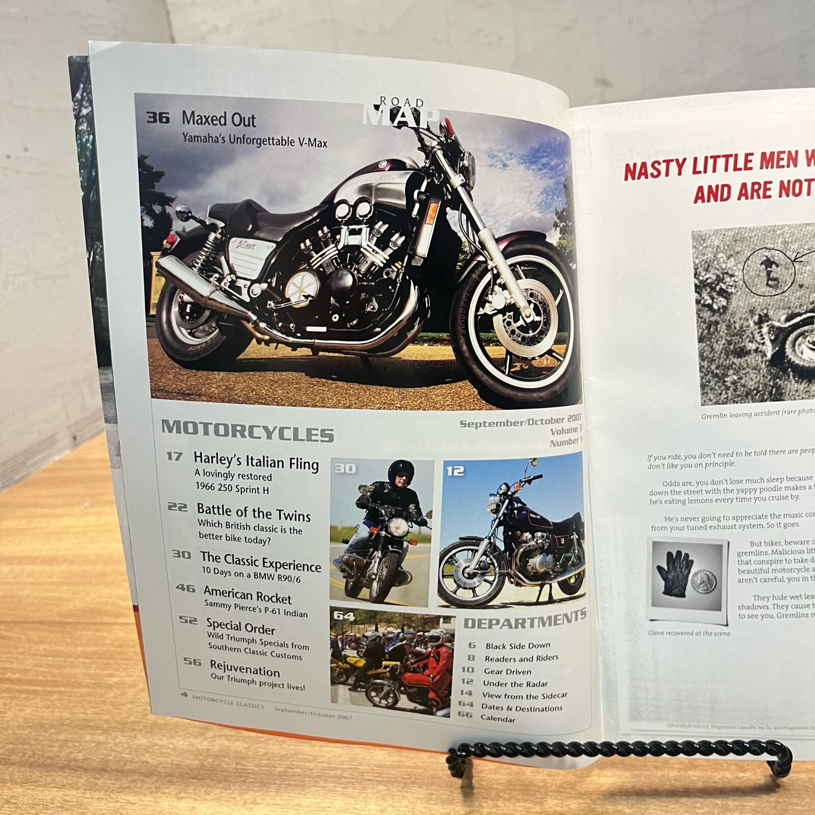 MOTORCYCLE CLASSICS MAGAZINE / SEPTEMBER/OCTOBER 2007 / KAWASAKI KZ650SR BSA