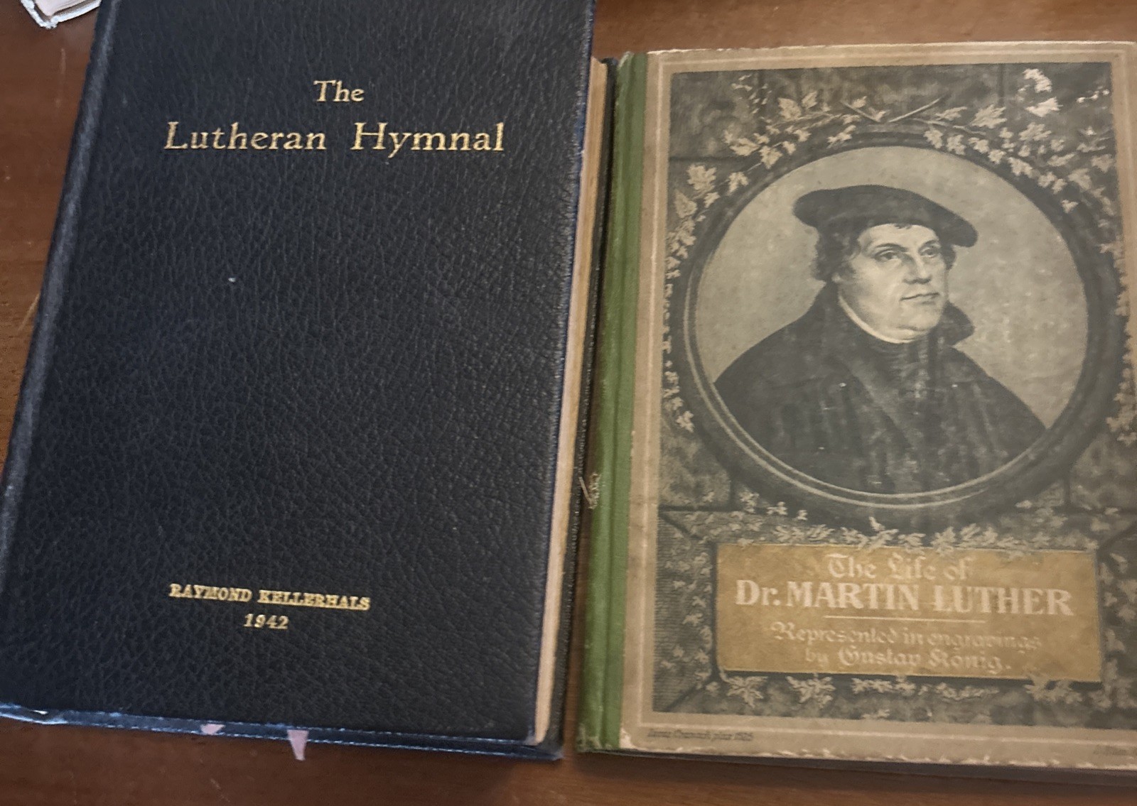 Vintage Lutheran Book Lot English/German Bibles Marin Luther HC/ Leather