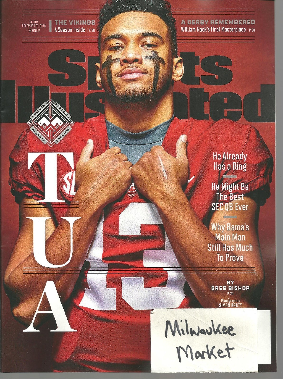 Sports Illustrated December 31 2018 Tua Tagovailoa Alabama College Football Pre
