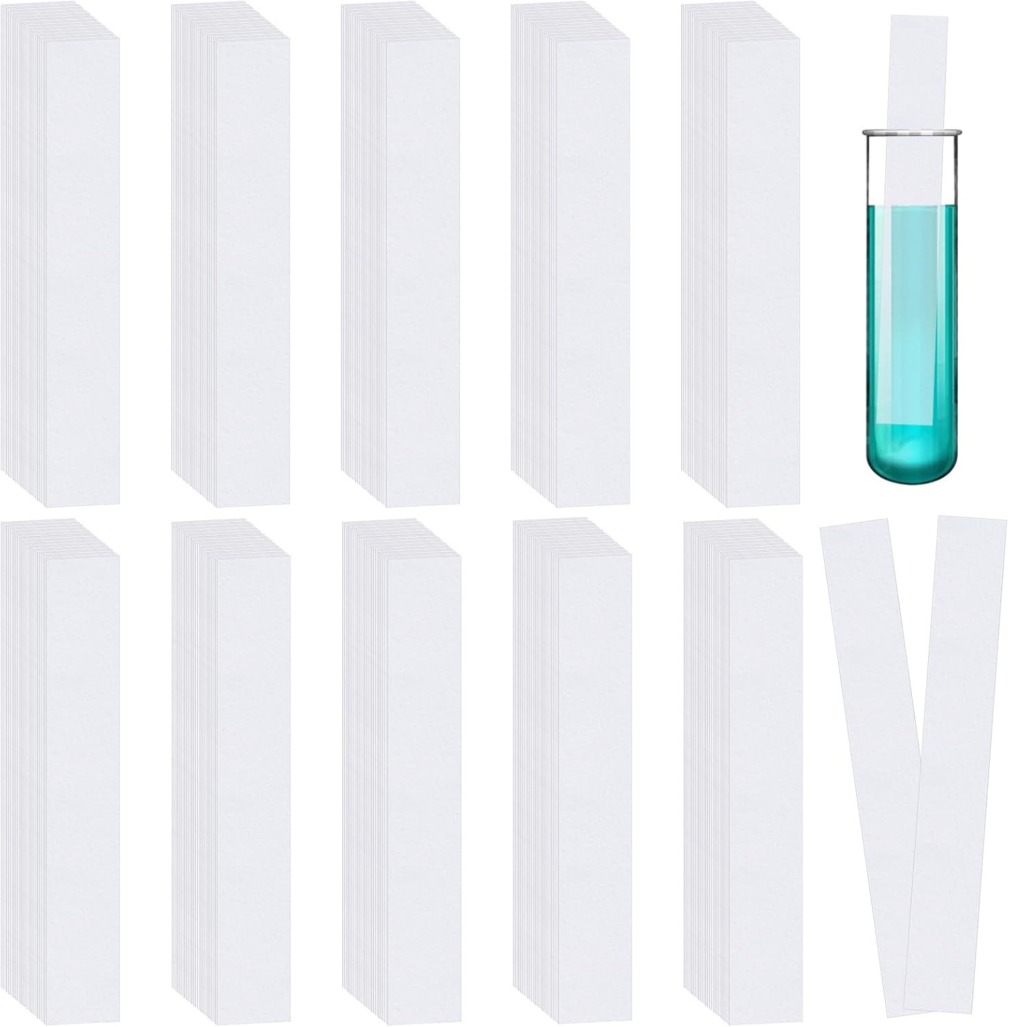 500 Pcs 6.3 x 0.79 In Chromatography Paper Strip, Experiments Filter Paper for P