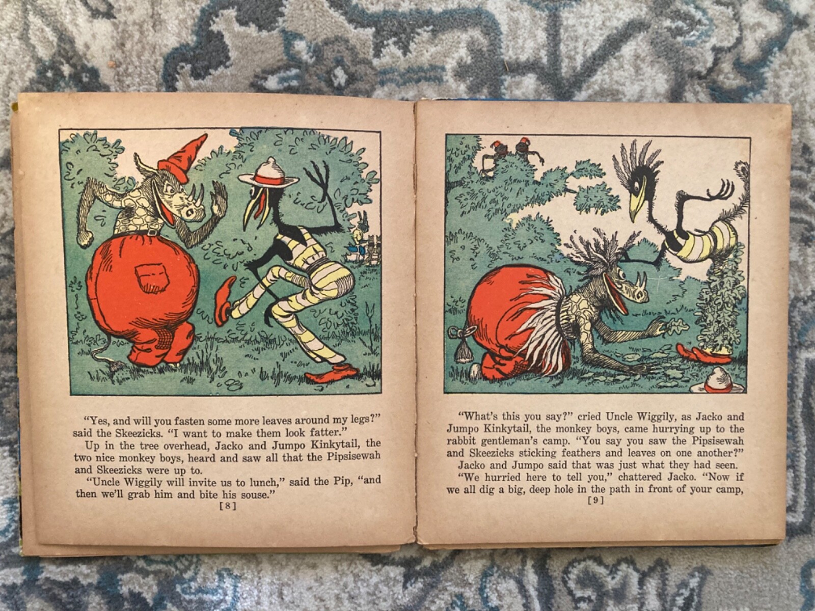VTG UNCLE WIGGLY GOES CAMPING BOOK HC CHILDRENS ANTIQUE DYI SCRAPBOOKING SWEATY