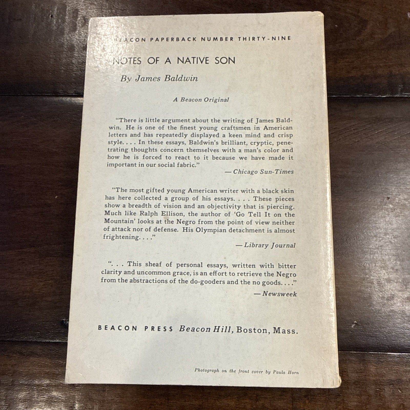 Notes Of A Native Son, By James Baldwin Beacon Books (1963) African-Americans