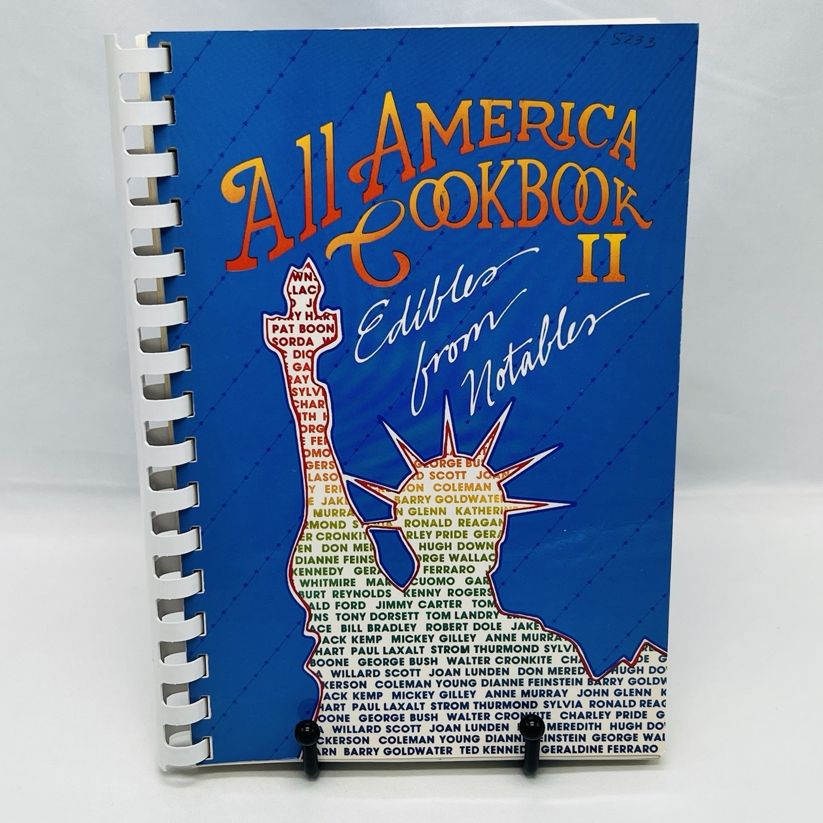 Cookbook All America Cookbook II Edibles from Notables Spiral Bound 1985