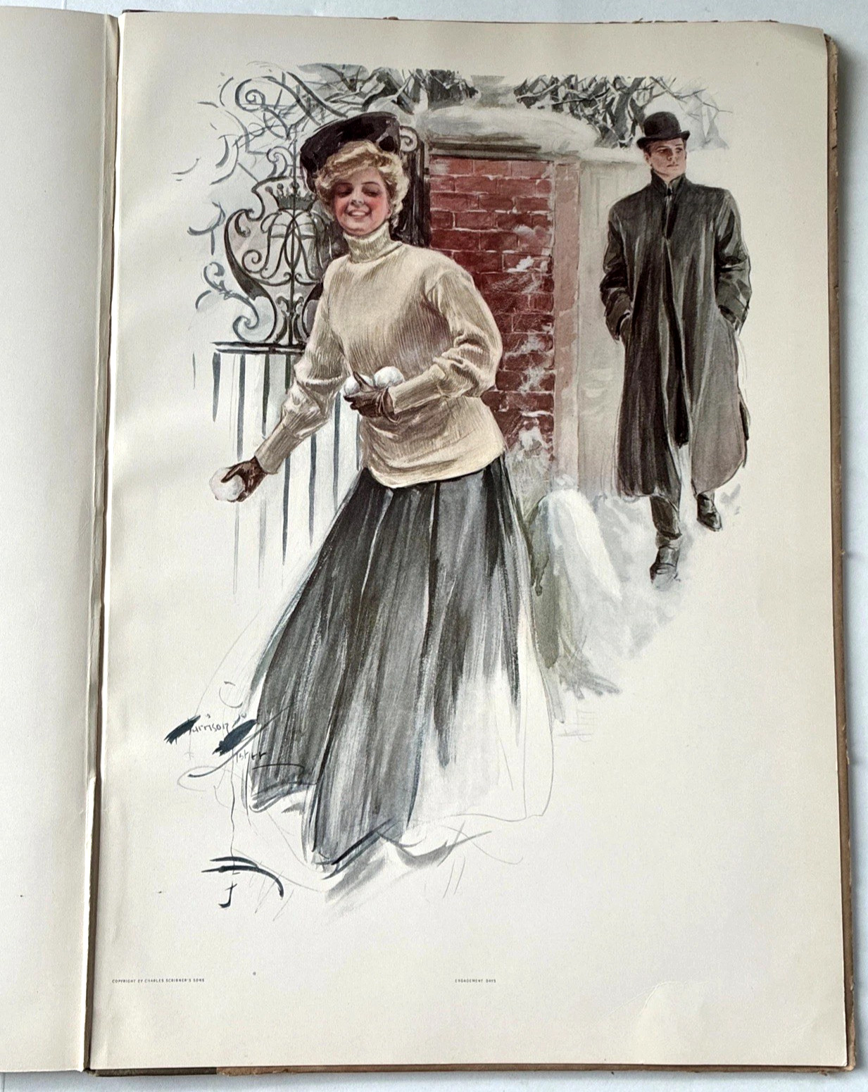 1910 HARRISON FISHER Pictures in Color OVERSIZED 12 x 17 BOOK 1st Ed Art Print