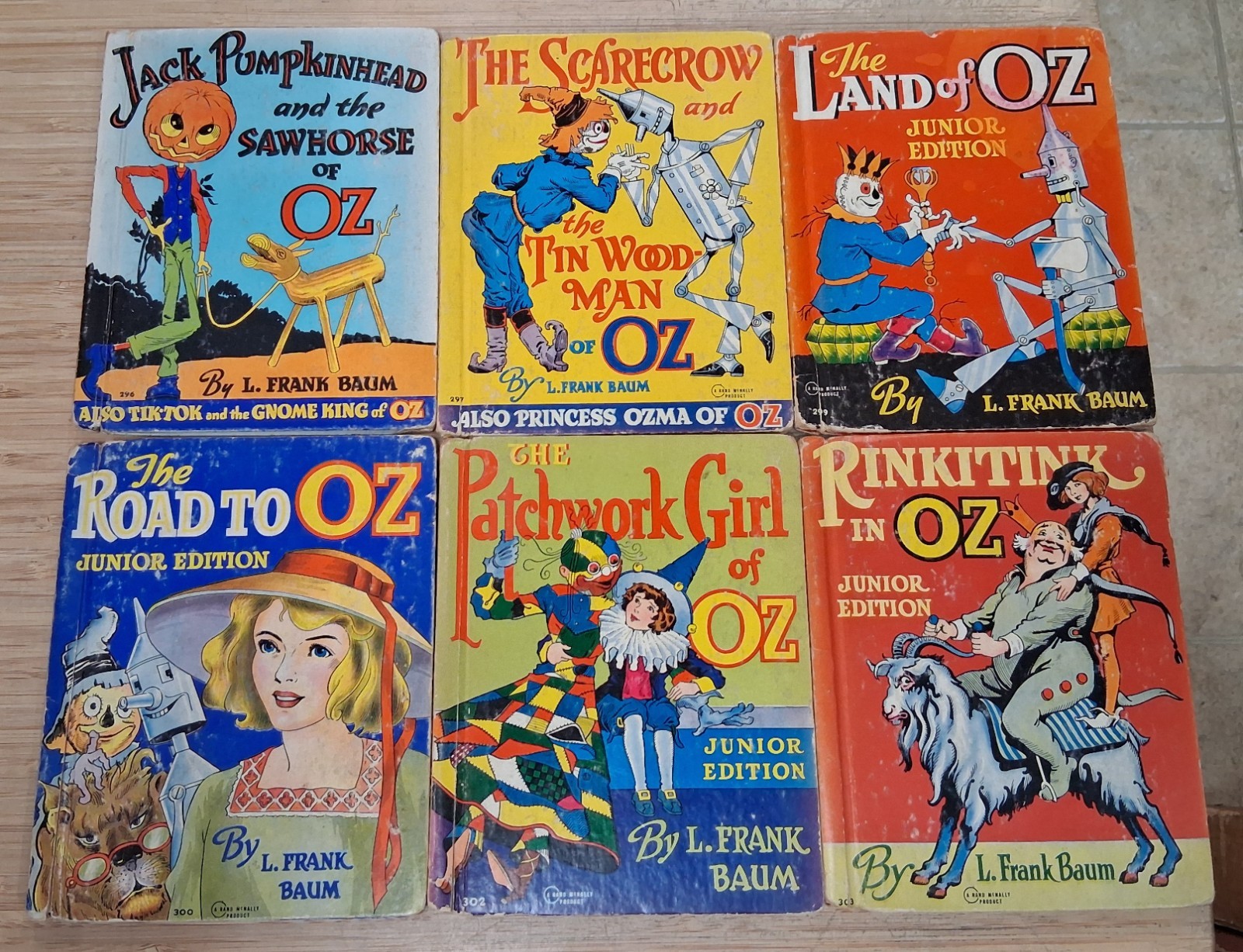 Wizard of Oz Junior Editions Lot of 6 vintage books – L. Frank Baum Rand McNally