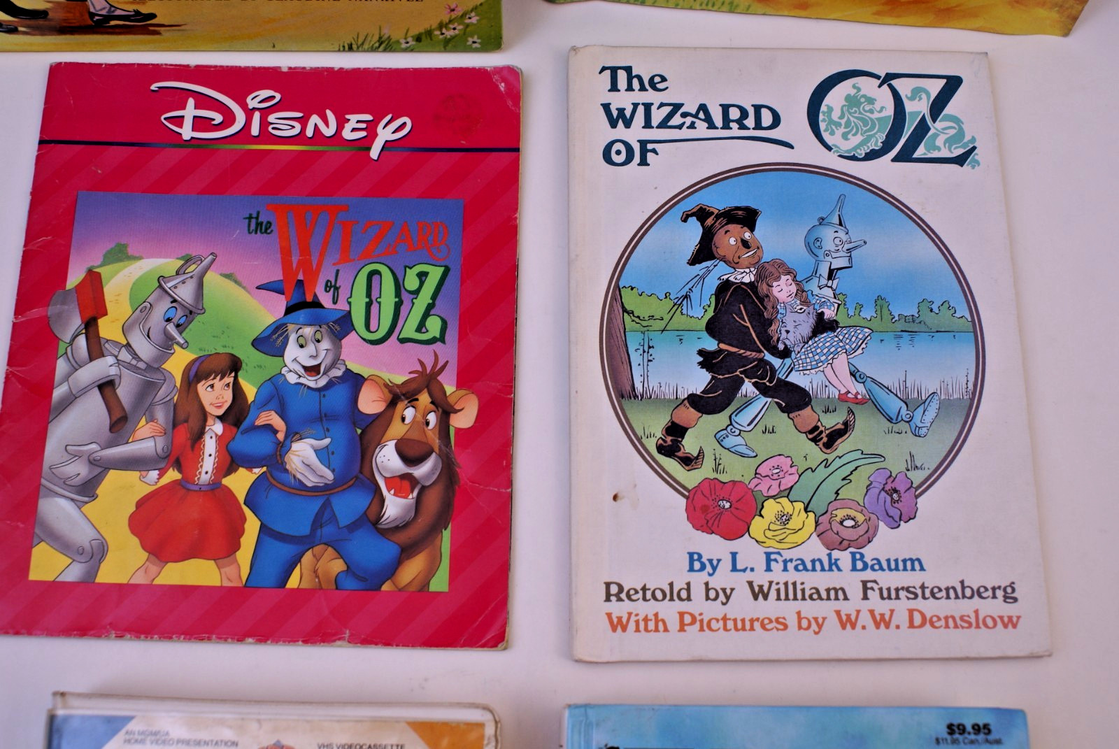5 WIZARD OF OZ BOOKS & VHS – VINTAGE ORIGINALS