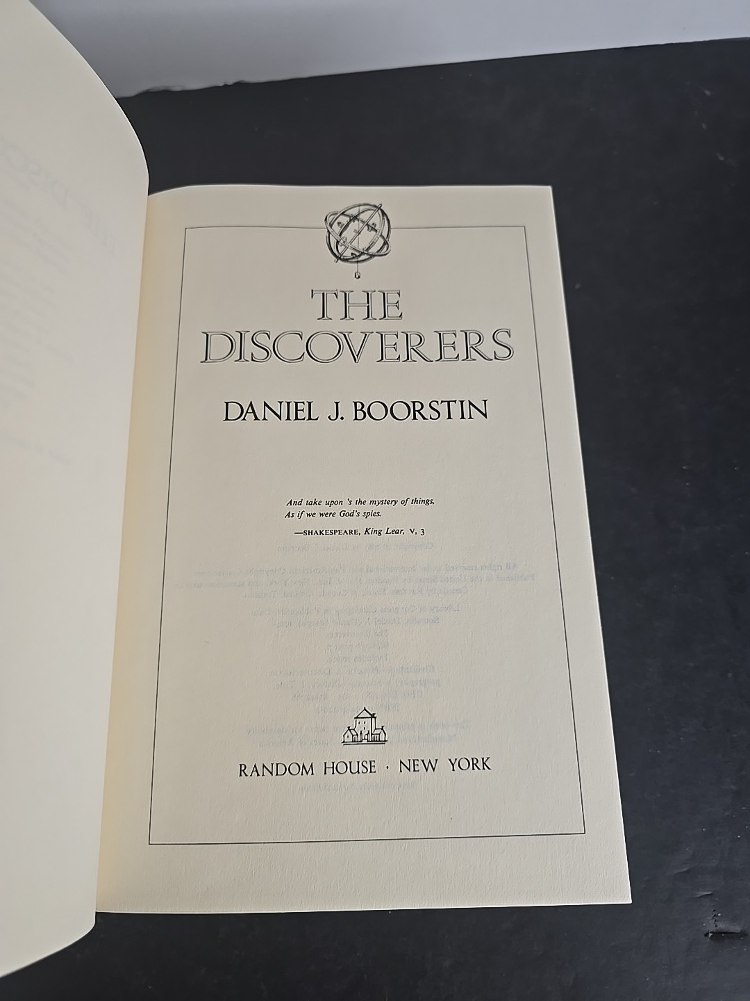 The Discoverers Daniel J. Boorstin 1983 First Edition HC DJ Random House VG