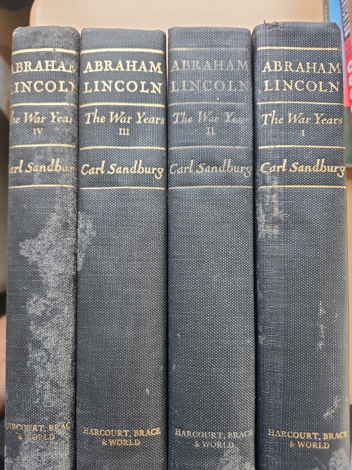 Abraham Lincoln: The War Years by Carl. Sandburg (1939, Hardcover) Vol 1-4 Set