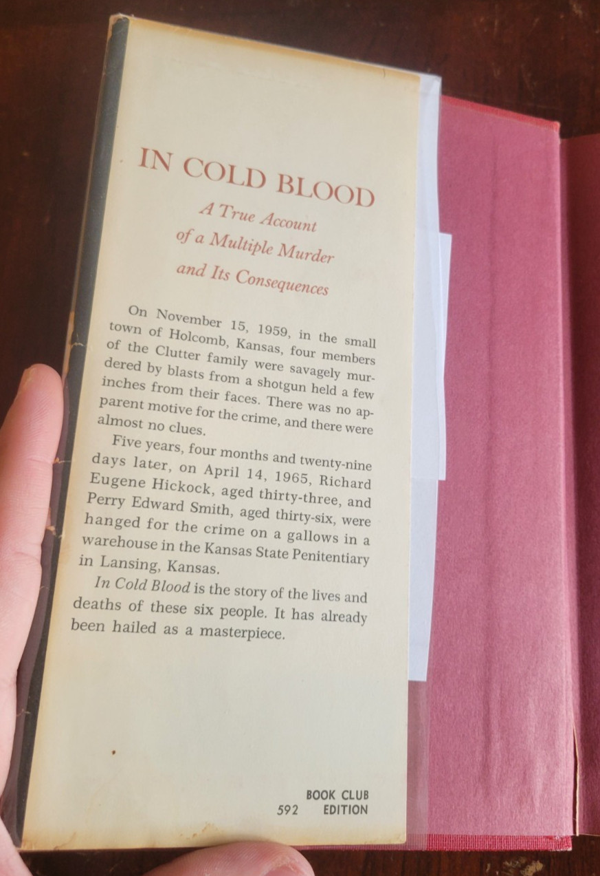In Cold Blood – Truman Capote – 1965 Random House BCE HC DJ True Crime (Read)