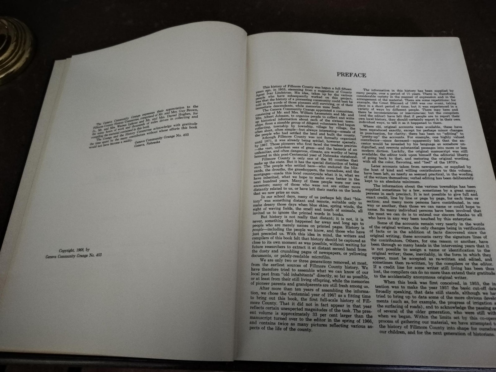 The Fillmore County Story – Nebraska History – 1968 Hardbound – 398 Pages