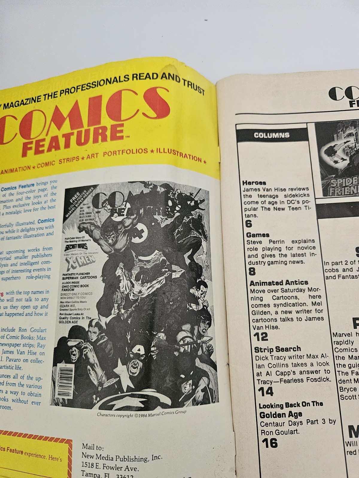 COMICS FEATURE 33 1985 Magazine STAN LEE Marvel Studios RPG NEW TEEN TITANS More