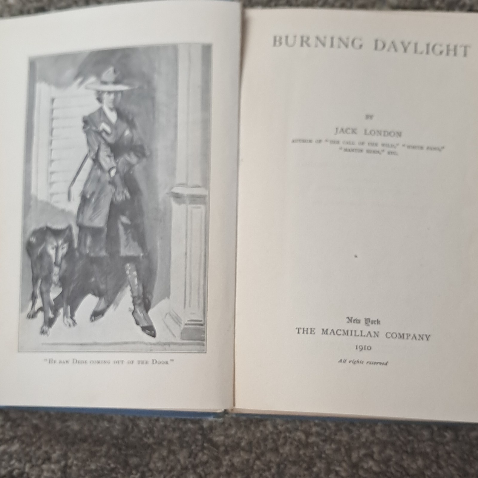 Burning Daylight by Jack London 1910 Macmillan Illustrated Hardcover First Ed.