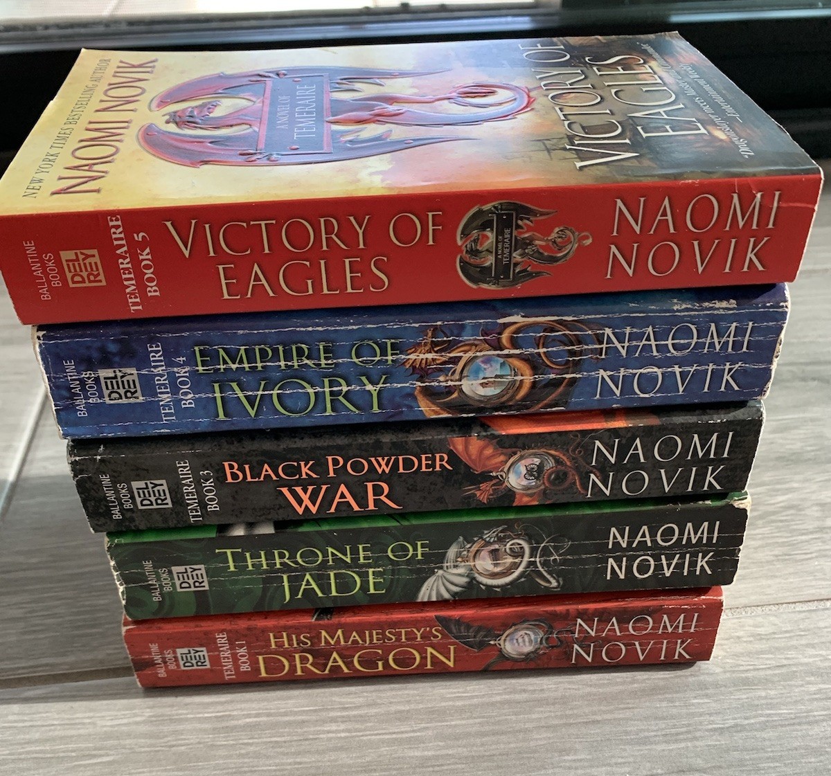 Naomi Novik Lot of 5 Temeraire Series #1-5 PB Books: Dragon Jade War Ivory Eagle