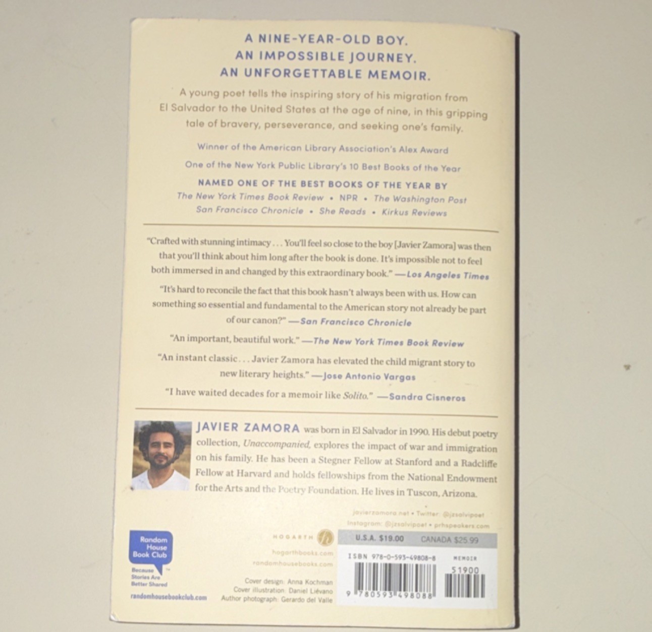 Solito: A Memoir by Javier Zamora, Paperback, Hogarth, Book Club Edition