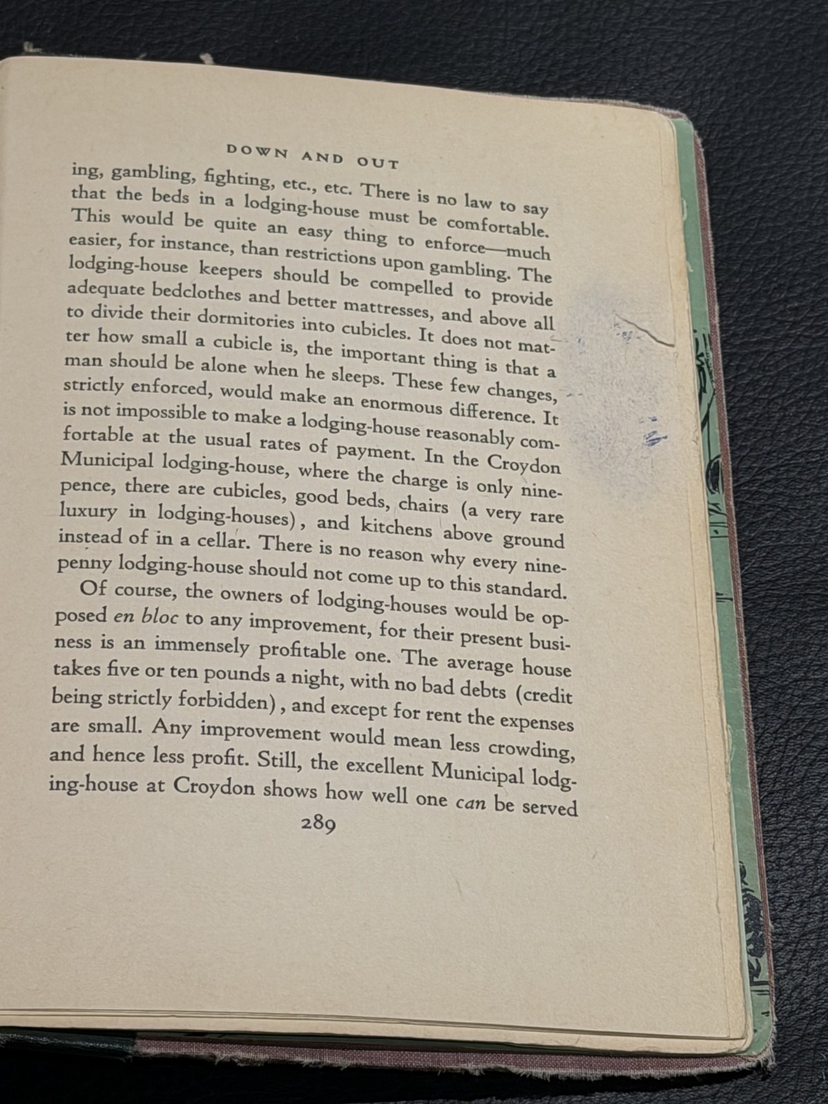 Down and Out in Paris and London ~ GEORGE ORWELL ~ First Edition 1933 1st exlib